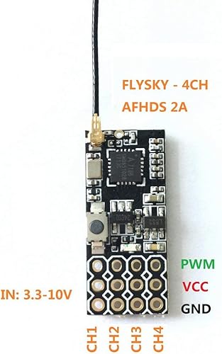 Miniatura 3 de QWinOut FS2A-4CH AFHDS 2A Mini Receptor Compatible PWM Salida para Flysky i6 i6X i6S Controlador