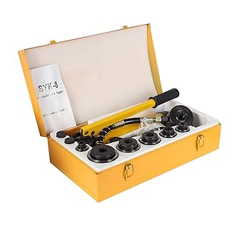 LiGuVCY Hydraulic Hole Opener 10 Tons 1/2 Inch to 2 Inch Hydraulic Punching Machine with 6 Dies for The Installation and Maintenance of Electrical Conduit Signal Light Machinery