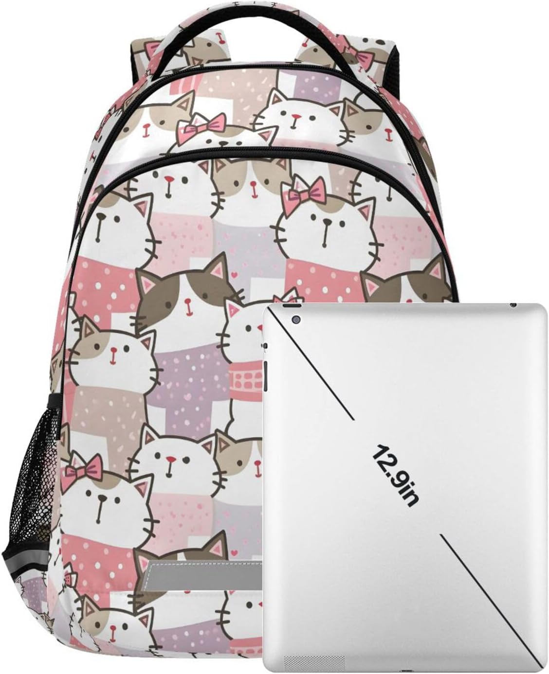 ALAZA Cute Cartoon Cat Kitten Print Backpacks Travel Laptop Daypack School Book Bag for Men Women Teens Kids
