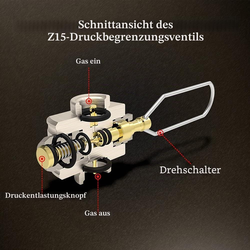 Campingmoon Gaskartuschen Adapter Gas Nachfülladapter Butan Schraubventil Adapter Campingkocher Adapter Kraftstoff-Transfergerät für Rucksackreisen Lindal Ventil Kanister mit Entlüftungsfunktion (Z15)