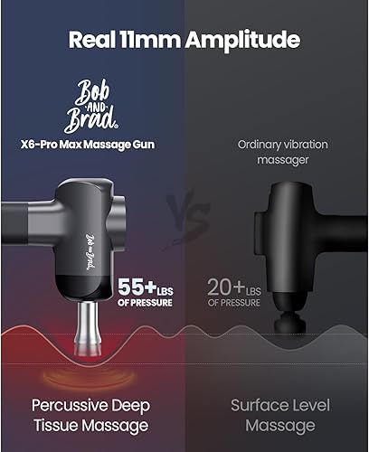 Miniatura 6 de BOB AND BRAD Pistola de masaje X6 Pro Max con terapia de cabeza de calor, frío y metal, pistola masajeadora de tejido profundo de percusión para