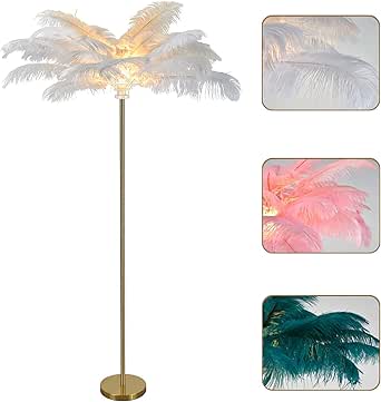 Feather Standing Lamp / Modern LED Floor Lamp Ostrich Feather Lamp