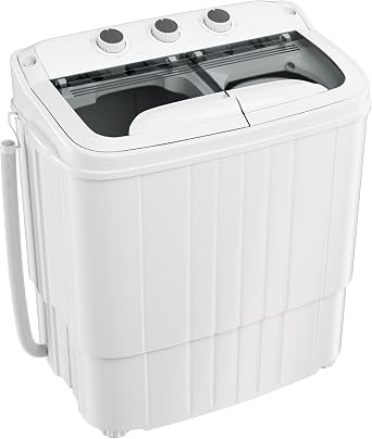 Superday Portable Washing Machine, 2 In 1 Mini Compact Twin Tub Washing Machine Laundry Compact Washer spinner Combo with 16lbs capacity, Portable Washer Dryer Combo for Home/Apartment/Dorms/RVGrey