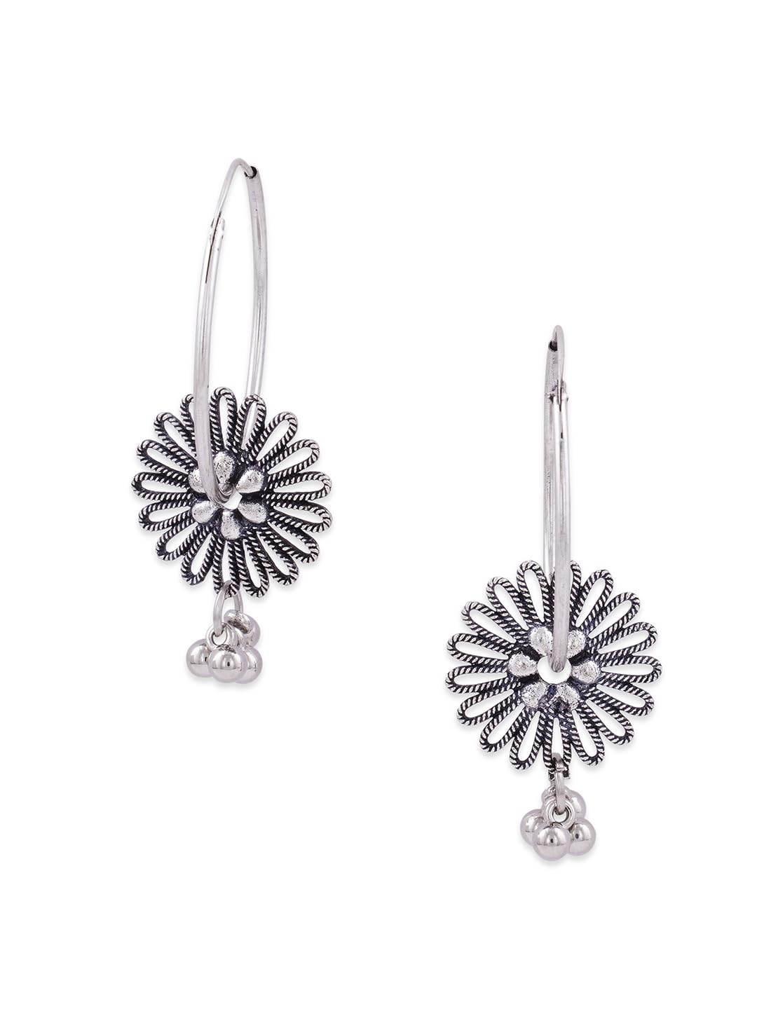 Binnis wardrobe Silver toned Red stone studded drop beautiful Textured leaf Earrings (Silver Flower) (B0CS6PW9CZ) Amazon Price History, Amazon Price Tracker