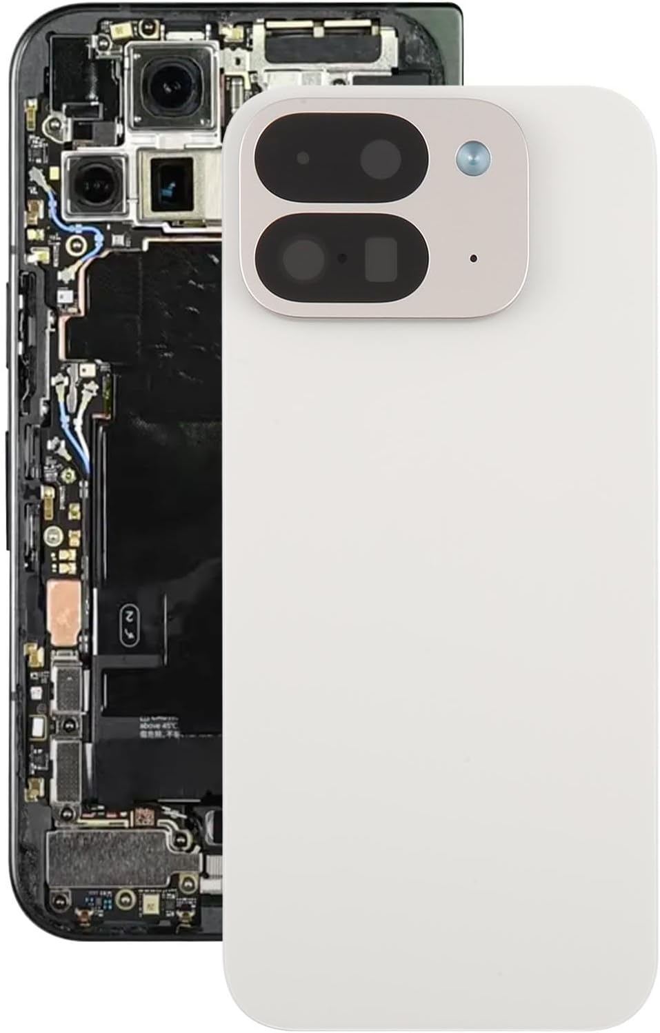 for Google Pixel 9 Pro Fold Battery Back Cover,Back Cover Replacement Part (White)