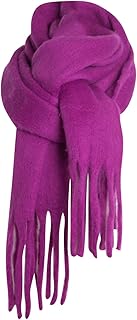 Bufanda larga grande de invierno cálida con capucha para niños, color rosa intenso, talla única