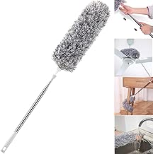 Improved Extra Long Microfiber Duster with Extension Pole (30 to 100 inches) Scratch-Resistant Cover, Bendable, Washable, Lint Free Feather Dusters for Cleaning Roof, Ceiling Fan, Blinds, Cobwebs - coolthings.us