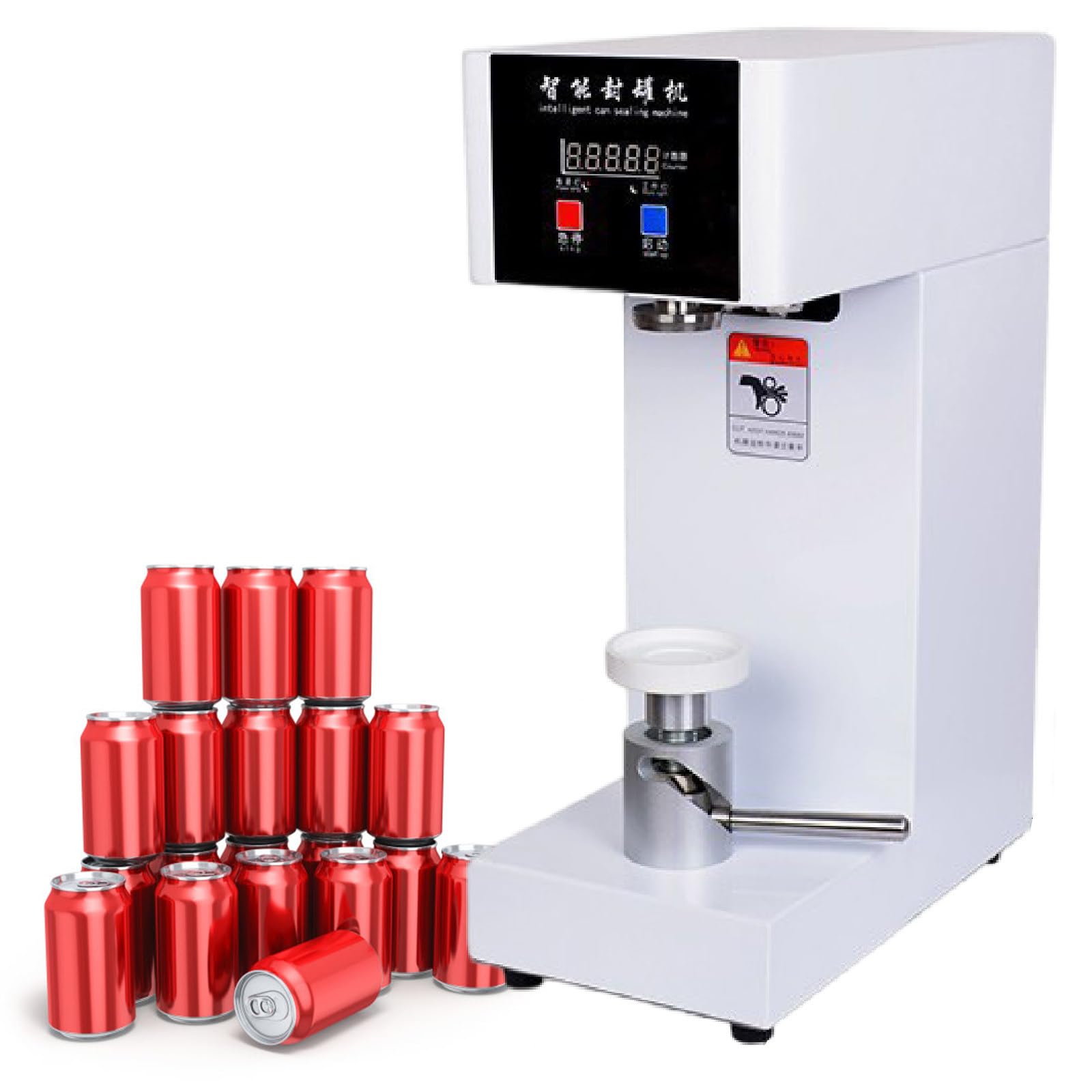 IUokLU Tin Can Seaming Closing Capping Machine, Commercial Automatic Can Cup Sealer Machine, Juice/Tea/Can Sealer-Black-220 (White 220)