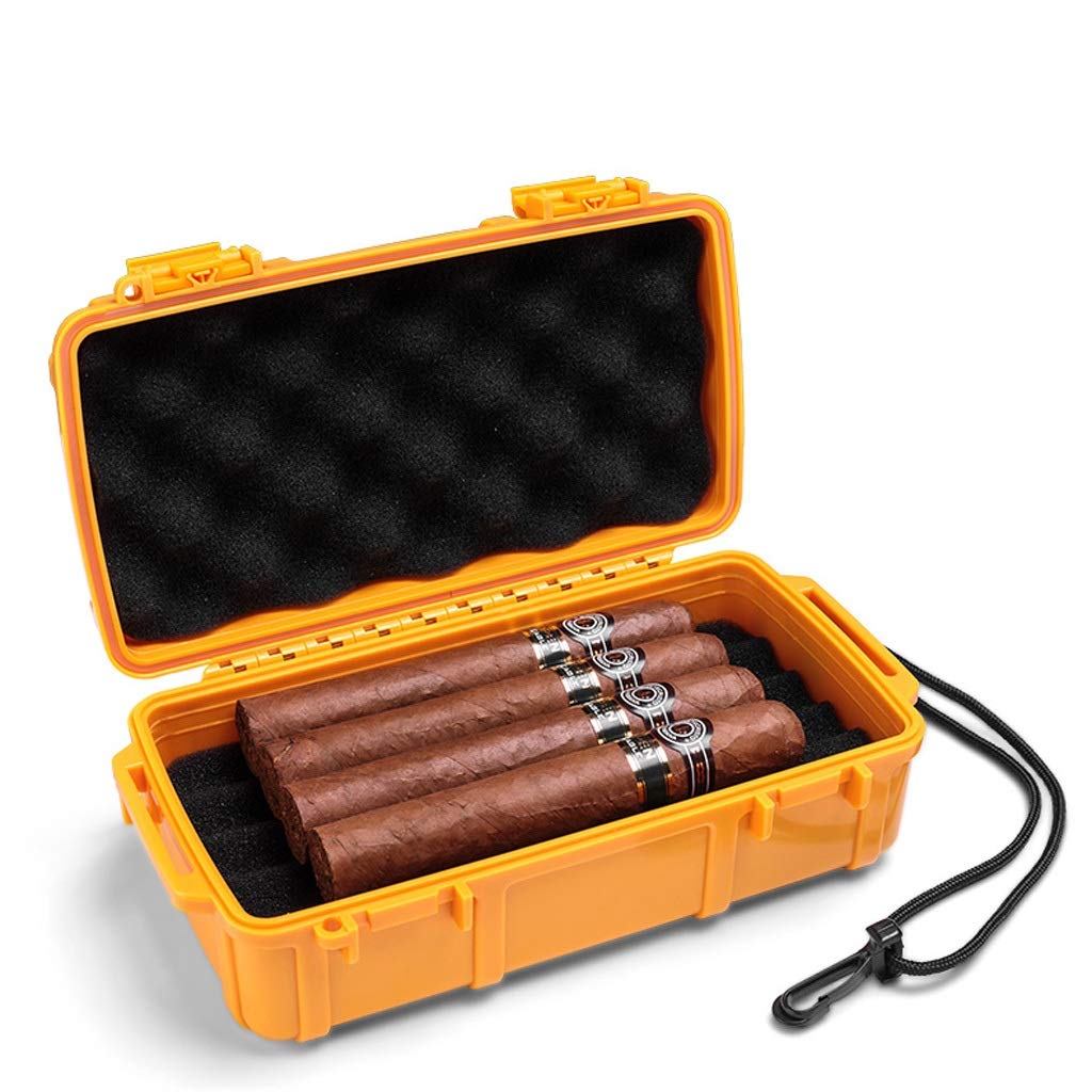 HMTE Portasigari da Viaggio Impermeabile Portatile Scatola portasigari Integrata Antipolvere Porta sigari Nera Antiurto Regalo