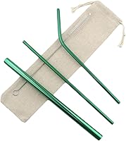 Vista 9 de Gugrida Pajitas de metal de acero inoxidable de 8.5 pulgadas, reutilizables, juego de 3 popotes – Cepillo de limpieza de color ultra largo