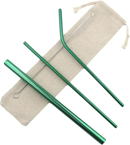 Miniatura 9 de Gugrida Pajitas de metal de acero inoxidable de 8.5 pulgadas, juego de 4 popotes reutilizables  Cepillo de limpieza ultra largo para vasos de 2030