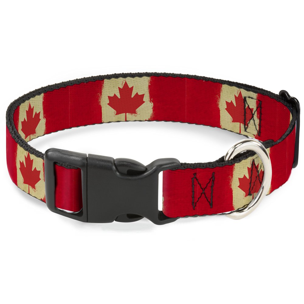 Collar de clip con banderas de Canadá Buckle Down PC-W30367-NL para perros