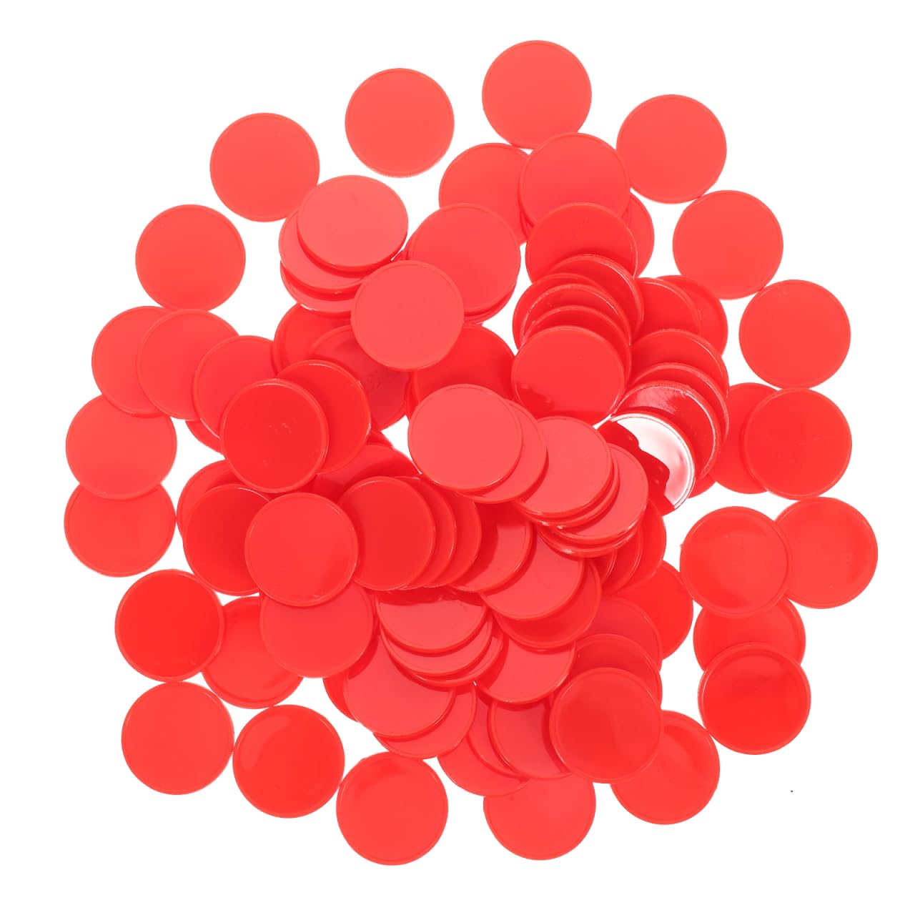 100Pcs Red Plastic Learning Counters 25Mm Small Round Chips for Math Practice Educational Games and Counting Activities