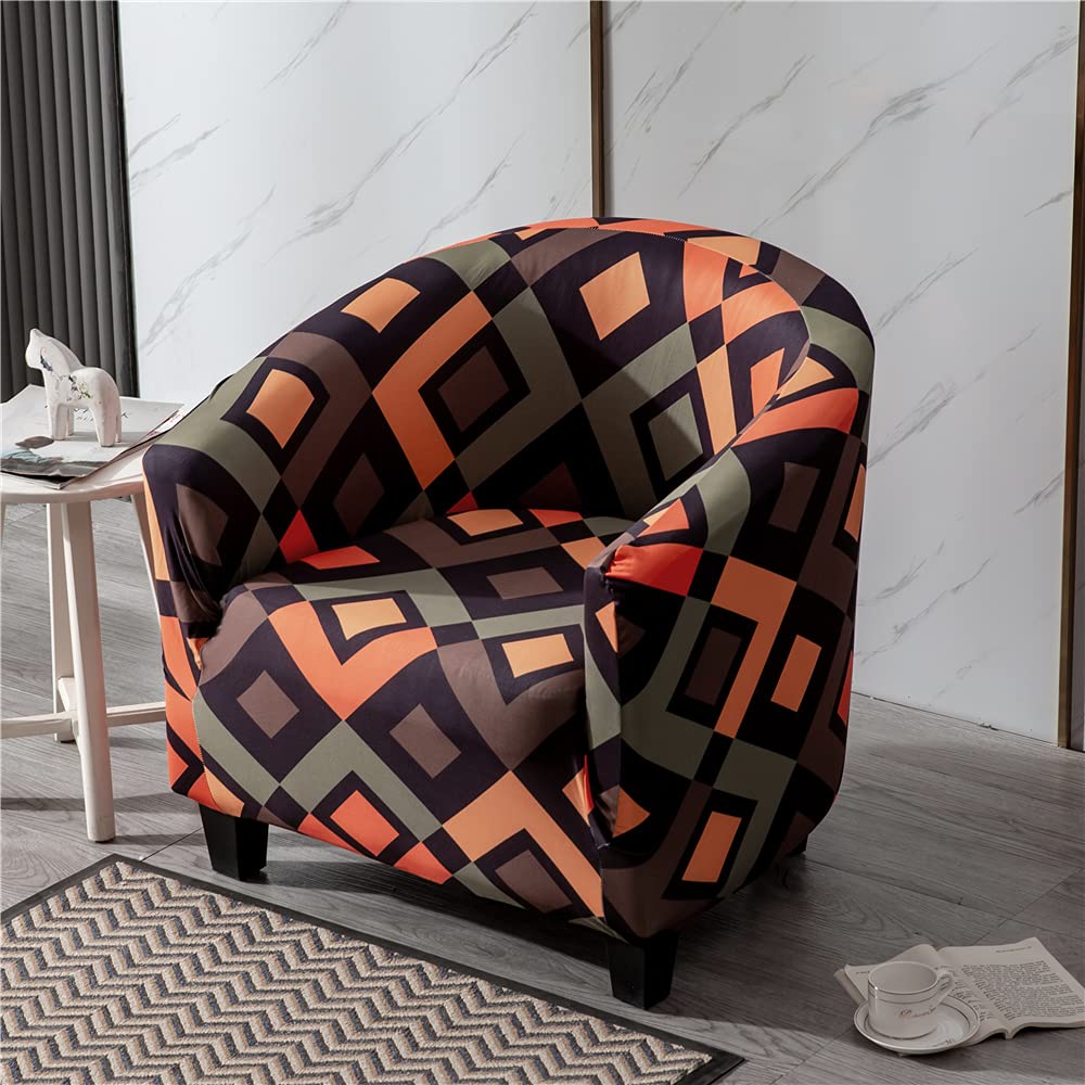 Highdi Copripoltrona Stampata Classico Elasticizzato, Chesterfield 1 Posto, Poltrona de Club Copridivano Universale Lavabile Rimovibile per Bar