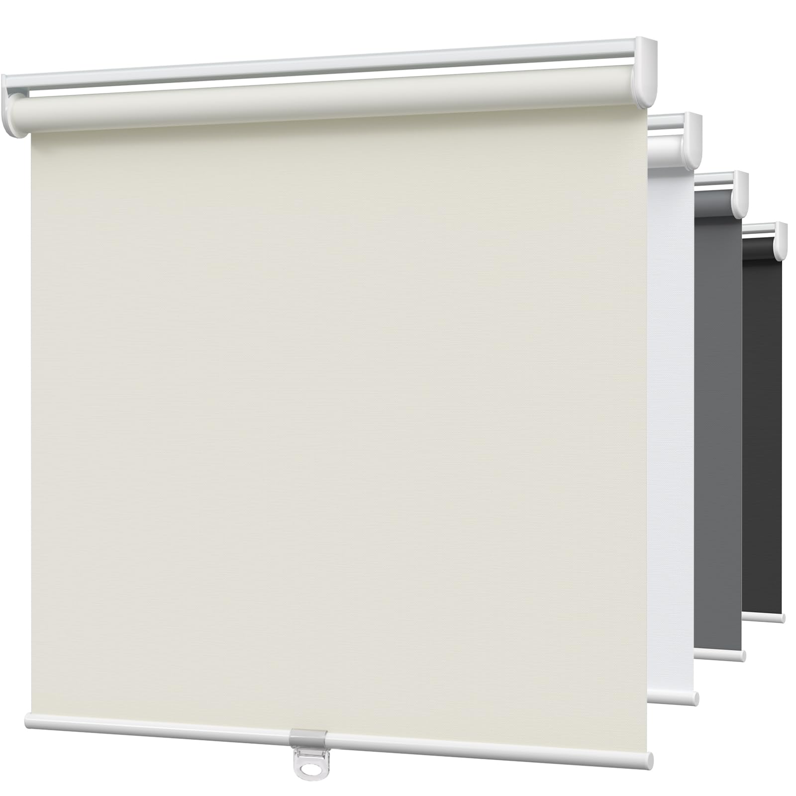 Blackout Cordless Roller Shades, Room Darkening Free-Stop Roll Up Blinds for Windows, Pull Down Blocking Blind for Home and Office, Easy to Install, 48.5" W X 72" H, Beige