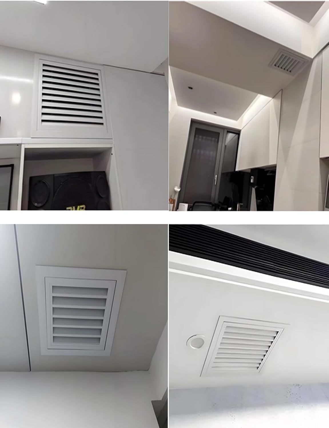 Adjustable Gable Vent & Dryer Cover, Louvered Air Supply Diffuser for Kitchen/Shower, Outdoor Vent Deflector, Crawl Space Access Panel (43.3x9.8in)