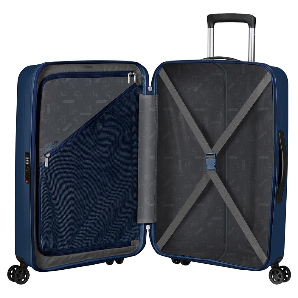 American Tourister Sac à roulettes rigide, taille M, en polypropylène, robuste et résistant aux rayures. Très pratique et super léger, dispose de deux grands compartiments, d'un séparateur dans le