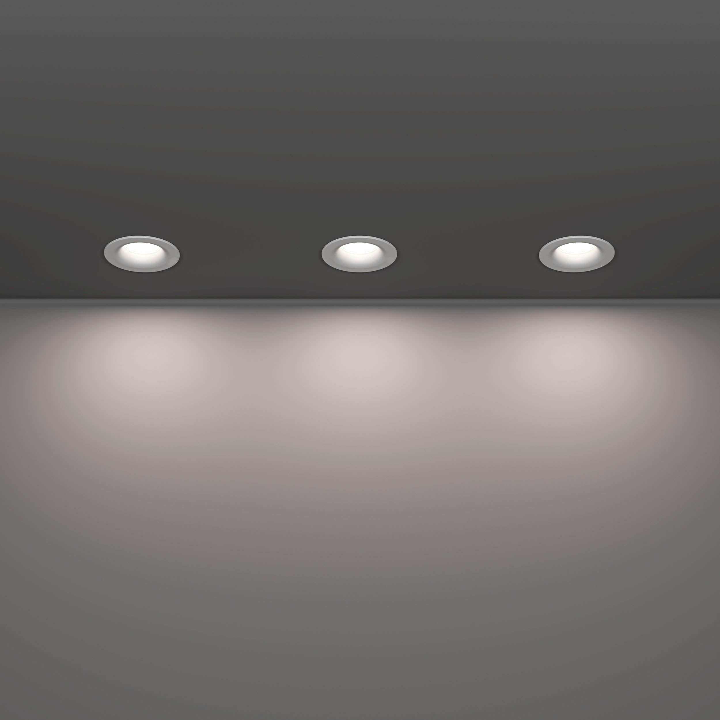 Eglo set de 3 focos empotrables Salabate, Ø 8,8 cm, spots de techo | para baño, aluminio blanco, luz cálida, neutra, fría, IP65