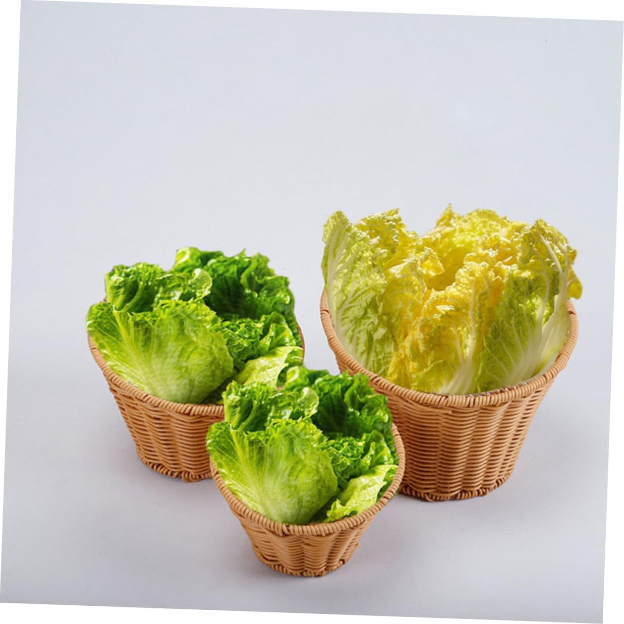 Rattan Woven Food Basket Handwoven Bread and Fruit Storage Tray Tabletop Serving Basket for Kitchen and Dining Use