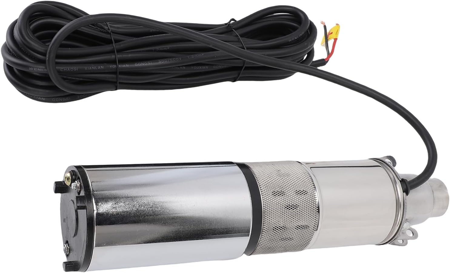 Solar Deep Well Submersible Pump, 12V 220W 1.2m3h Flowrate 30m High Lift Stainless Steel Pump with 10m Power Cord, for Farm Ranch Irrigation Well Water Supply