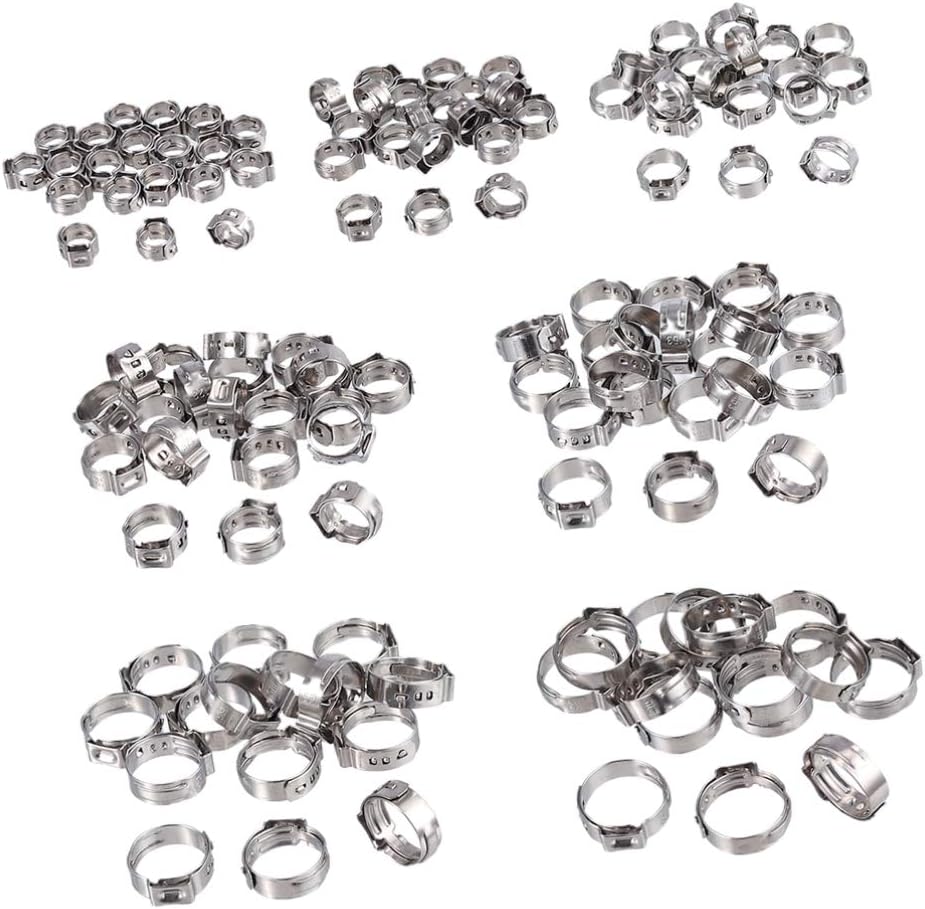 Vorcool ホースバンド ステンレス製 ホースクランプ クランプファスナー ダストホース 換気口 調節可能 水道管 ホース管 燃料ホース エアホース シリコンホース 130個入り Sale 91 Off