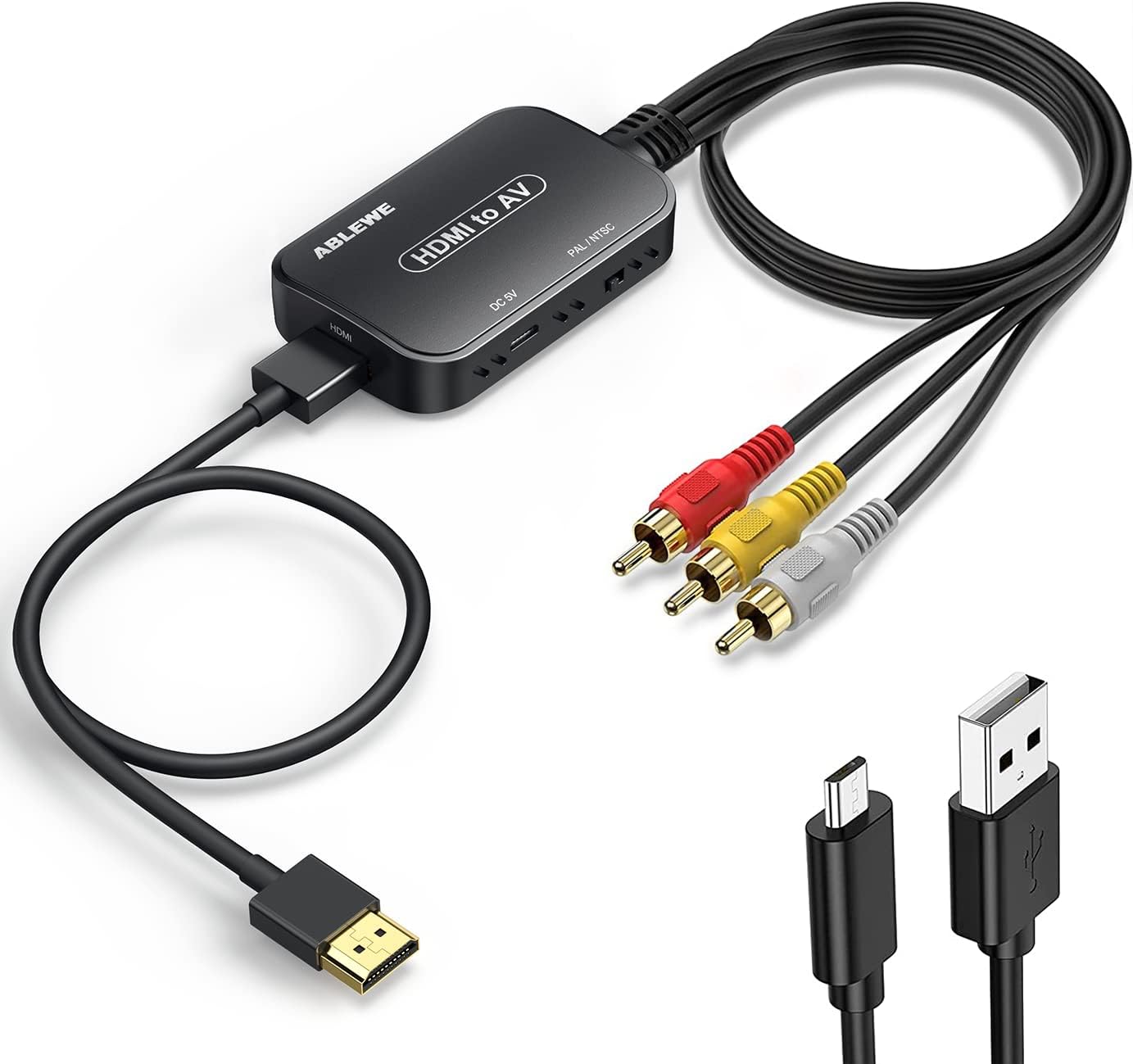 HDMI to RCA Converter with RCA and HDMI Cable