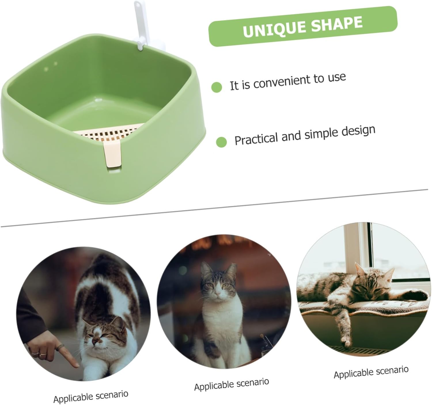 Kisangel 1pc Semi-Closed Pet Litter Box for Spill Prevention Detachable Design Color Construction for Cat Owners Seeking Cleanliness and Convenience