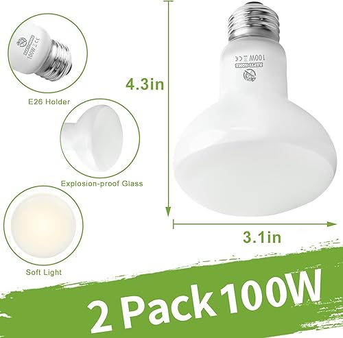 Miniatura 20 de Bombillas de lámpara de calor para reptiles, simulan la luz solar natural, paquete de 2 lámparas de terrario anfibio de 75 W para reptil, dragón