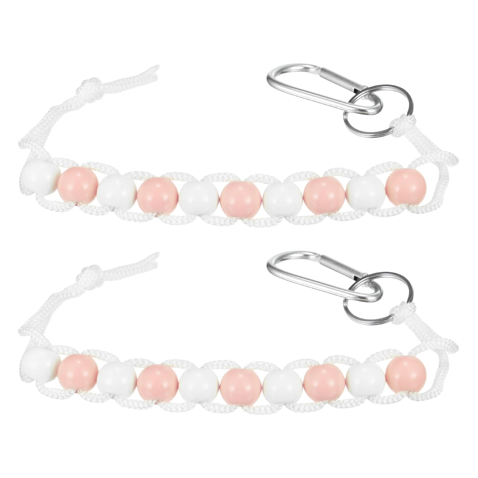 YELARXI Golf Beads Counter, Golf Ball Beads Bracelet Count Stroke Score Acrylic Sports Keeper Putting with Hook 2 Pcs & Light Peach 5/ White 5 -Fitting for (Golfer/Training/Practice)