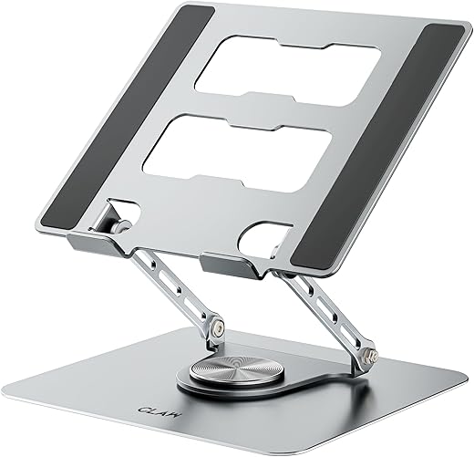 CLAW Lift Pro X11 Laptop Stand with 360° Rotating Base, Multi-Angle Adjustment, Heavy-Duty Steel Frame, Anti-Slip Silicone Pads, Foldable Design,…