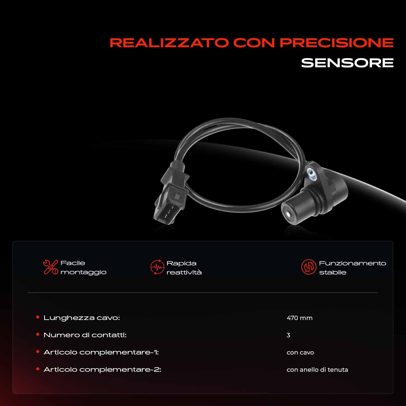 Sensore Albero Motore Frankberg 3-poli – Ricambio Per Fiat Ducato 244 E Iveco Daily III/IV – Sostituisce 500374763