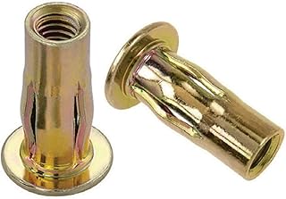 Metal Magery Steel PRE-BULBED Shank Threaded Insert Multi Grip Rivet Nut 5/16-18 X .020-.280 Grip Range Gold Zinc Finish (Pack of 25)