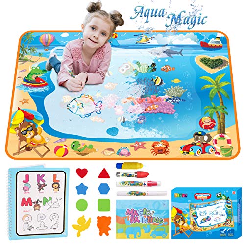 Aqua Magic Mat, Water Drawing Mat for Kids-Color Large Size Educational Learning Toys Gifts for Age 2,3,4,5,6 Year Old Girls Boys Toddlers