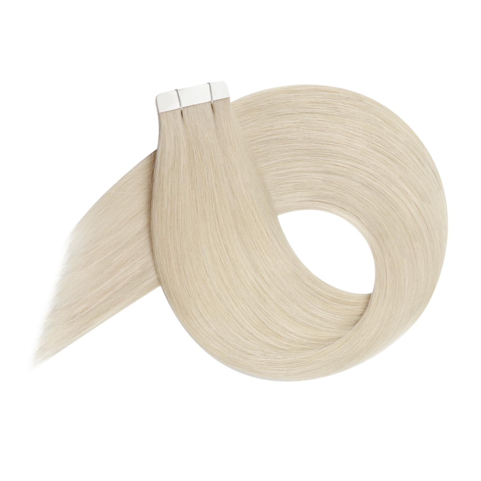 YoungSee Tape Extensions Echthaar Platinblond,Echthaar Extensions Tape Blond,Echt Haar Tape-in Extension Kurz,Tapes Haarverlängerung,Tapes Echthaar-Extensions für Damen,30 cm,30g,20pcs,60A