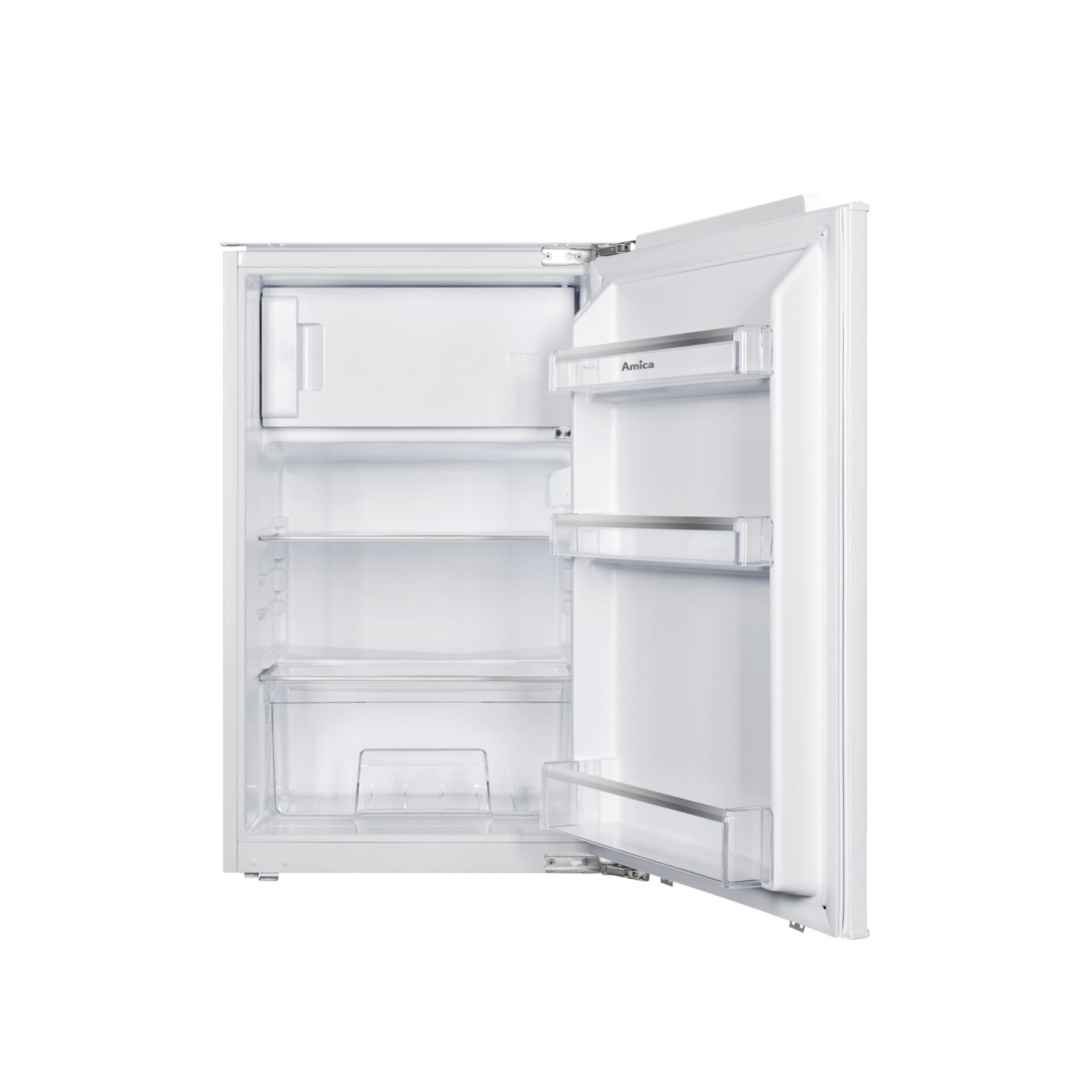 Amica Einbau‑Kühlschrank mit Gefrierfach Festtür‑Technik 880 mm Nische elektronische Steuerung Inverter‑Motor LED Beleuchtung 87,1 x 54 x 54 cm – Einbau Kühl Gefrierkombination