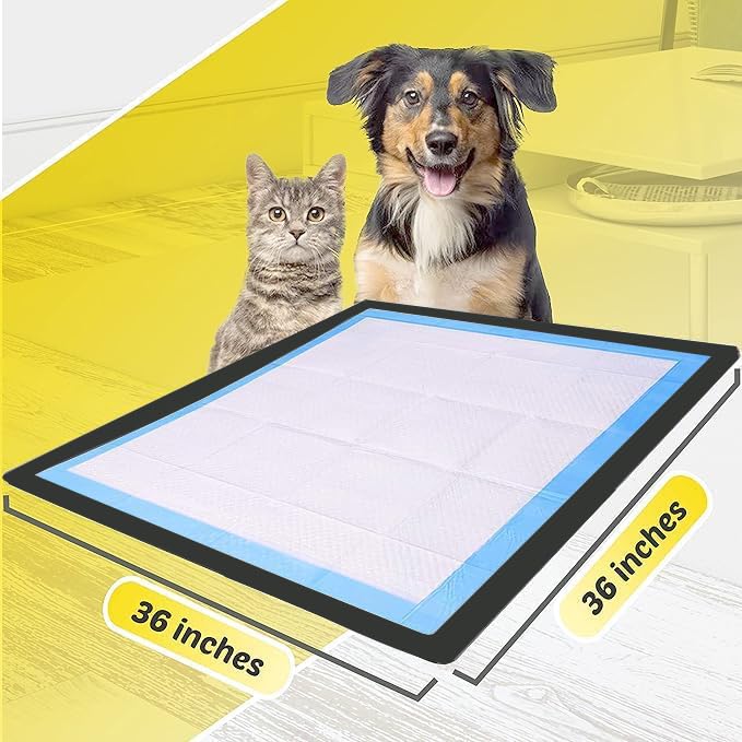 Image of TidyFriend Dog Pee Pad Holder Tray Fits for 36 inch x 36 inch Wee Wee Pee Pads - Stable Grip, Raised Edges, Quick-Wipe Silicone Surface Dog Potty Tray Holder for Indoor Flooring Protection (Black)