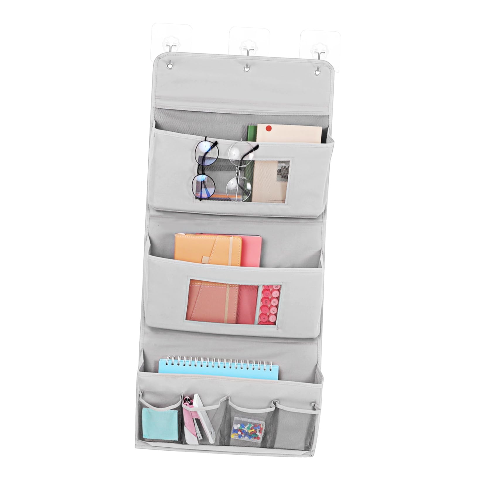 ULTECHNOVO Organizer da Porta Grigio, Tasche Multiple di Varie Dimensioni, Salvaspazio e Lavabile, per Cosmetici e Piccoli Oggetti in Camera da Letto