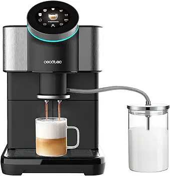 Cecotec Cafetera superautomática Táctil Cremmaet Spin Depósito de 290g de Café en Grano 1,5L de Agua 600ml de Leche