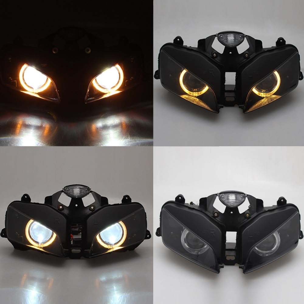 Pasuje do CBR600RR F5 2003 2004 2005 2006 akcesoria motocyklowe reflektor zmontowany reflektor diabelskie oczy światło