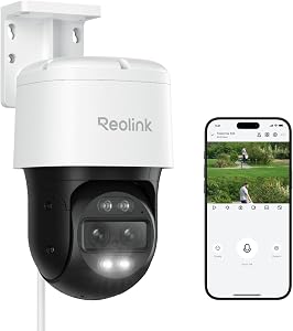 REOLINK PTZ Security Camera System 4K, IP PoE 360 Camera with Dual-Lens, Auto 6X Hybrid Zoomed Tracking, 355 Pan & 90 Tilt, Outdoor Surveillance, TrackMix PoE