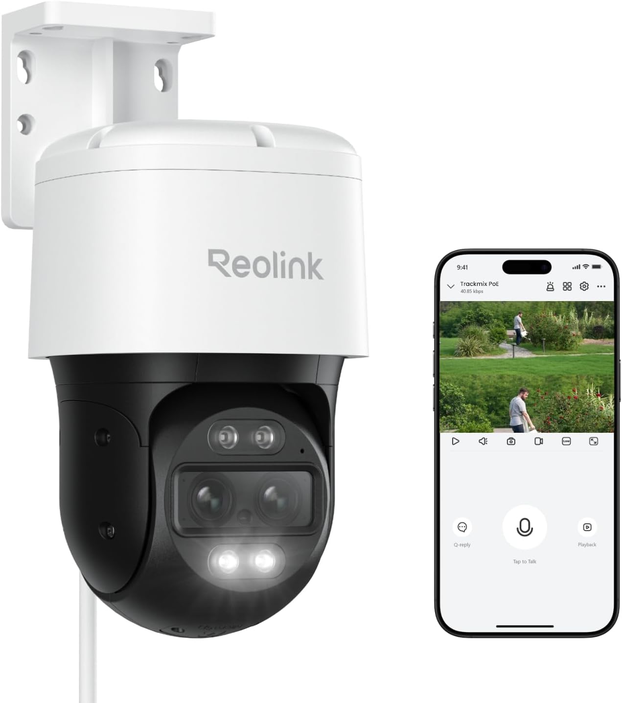 Reolink 4K PTZ Dual-Lens PoE Security Camera Outdoor with 6X Hybrid Zoom, 355° Pan 90° Tilt, Auto Tracking, Color Night Vision, Person/Vehicle/Pet Detection, Two-Way Audio, TrackMix PoE