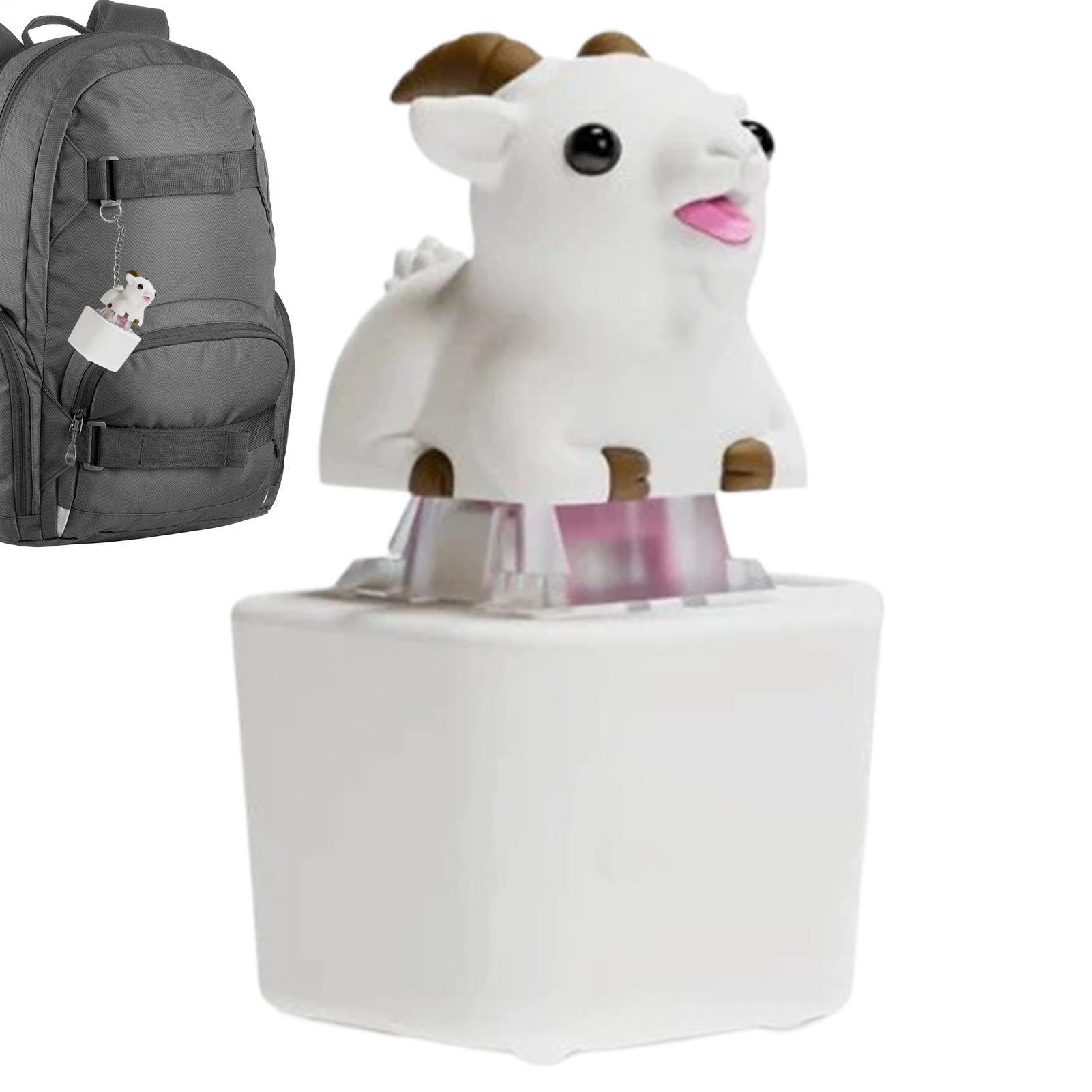 Animal Sound Fidget Clicker Keychain - Squeaking Goat Button Keychain
