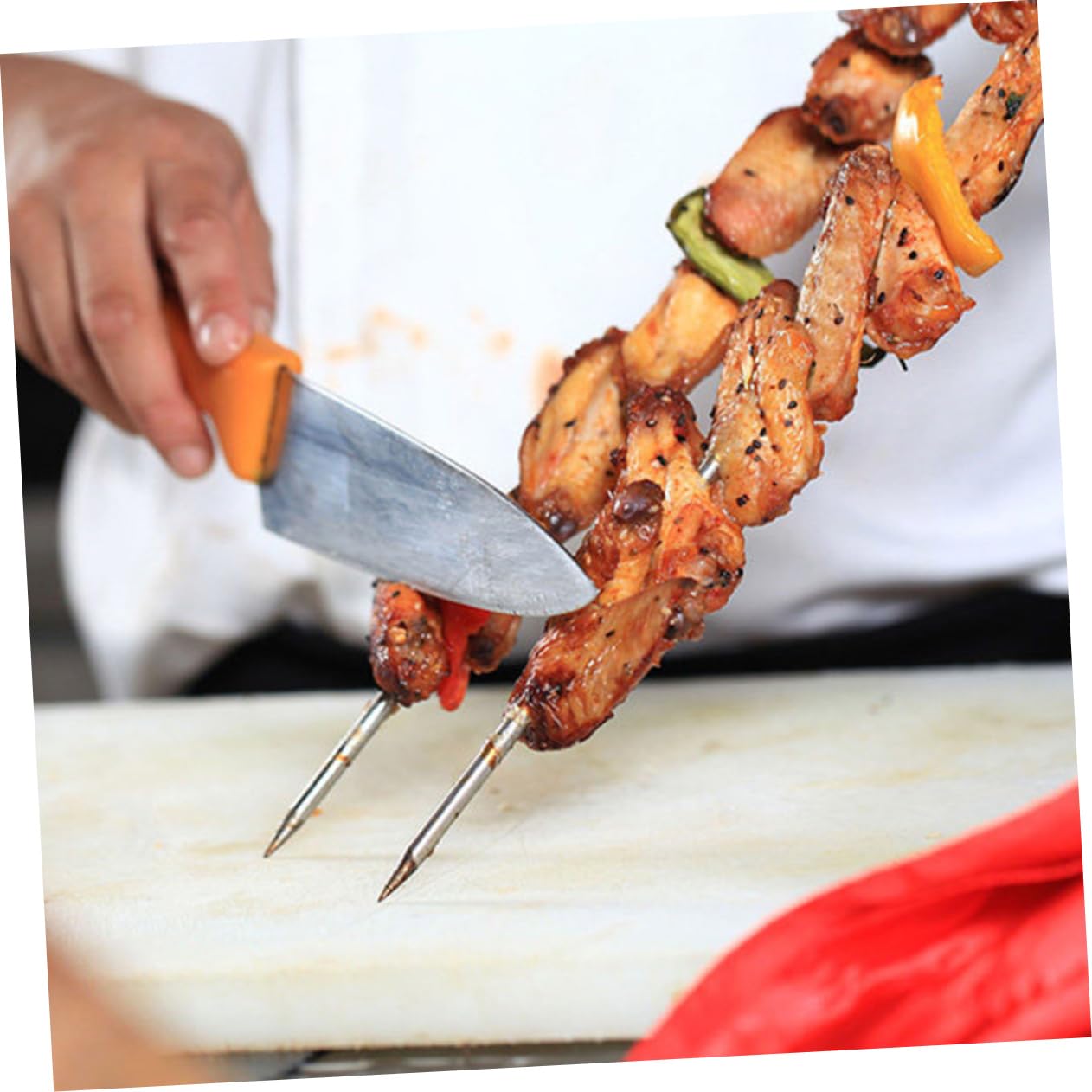 100 Pezzi Spiedini Barbecue Riutilizzabili in Acciaio Inossidabile Argento Alta Resistenza al Calore Trasferimento Termico Forte per Grigliate e Picnic