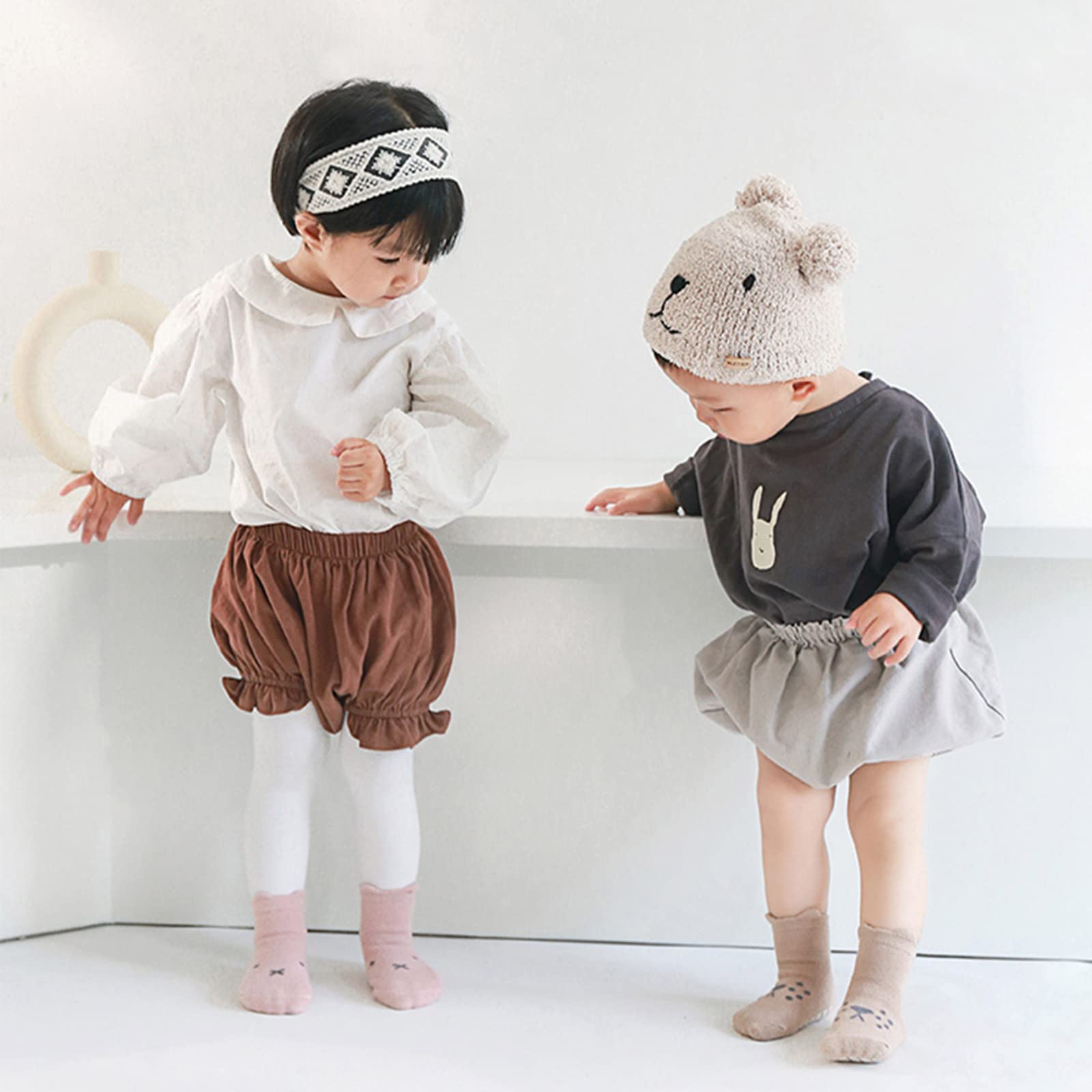 DRESHOW Bebés Calcetines Antideslizantes Calcetines de Tripulación de Tobillo con Agarres Calcetines de Algodón de Dibujos Animados para Bebé Niñas Niños - 3