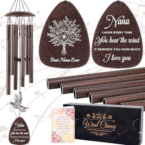 Aunt Gifts Wind Chimes - Metal Windchimes with Card Indoor Outdoor Hanging Decor for Garden Patio Yard Balcony Backyard Appreciation Christmas New Year Birthday Gift for Aunts from Niece