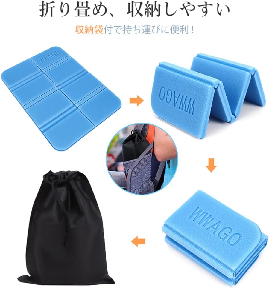 SWAG GEAR(スワッグギア) サウナマット 折りたたみ (1枚 収納袋付き) サウナシート クッションマット クッションシート 折り畳み コンパクト クッション 折りたたみクッション レジャーシート ピクニック アウトドア サウナ用 岩盤浴