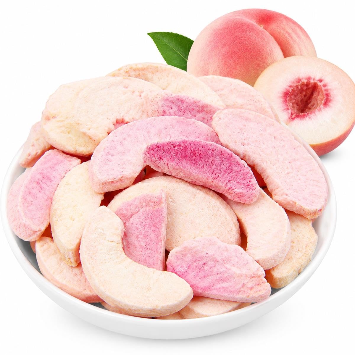 Melocotón Liofilizado en Rodajas, Snack Crujiente, Repostería, 500g