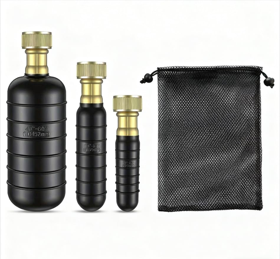 Kit de 3 piezas para destapar cañerías, vejiga destapadora que se adapta a tuberías de 1" a 6", ideal para desagües de baños, duchas, piscinas, cocinas y desagües principales miniatura 1