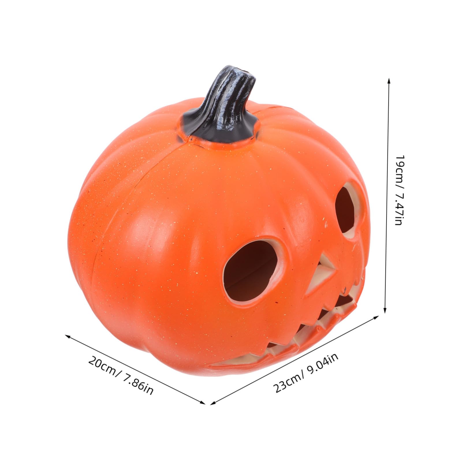 PRETYZOOM LED Halloween Pumpkin Lantern: Spooky Decorative Pumpkin Statue - Battery Operated Light for Indoor Outdoor Halloween Party Fall Holiday Decoration