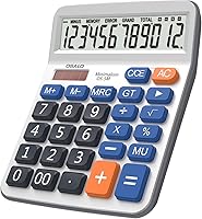 Vista 13 de Calculadora de escritorio extra grande de 5 pulgadas, pantalla LCD de 12 dígitos, calculadora de contabilidad de números grandes con botón